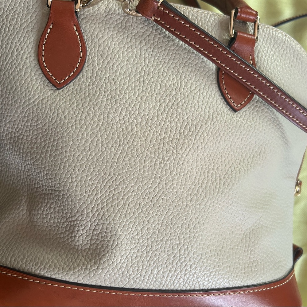 Dooney & Bourke Ivory and Tan Satchel - Picture 11 of 12